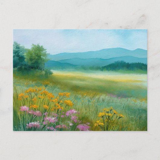 Blumenfeld Naturszene Postkarte (Vorderseite)