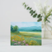 Blumenfeld Naturszene Postkarte (Stehend Vorderseite)