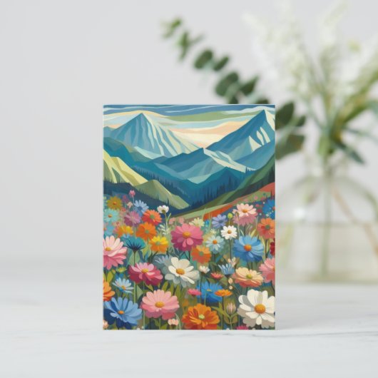 Blumenfeld Postkarte (Stehend Vorderseite)