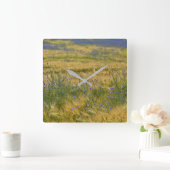 Blumenfeld Quadratische Wanduhr (Zuhause)