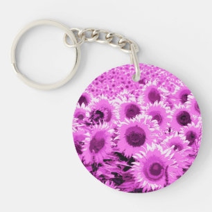 Blumenfeld - violett, orchid und lila schlüsselanhänger