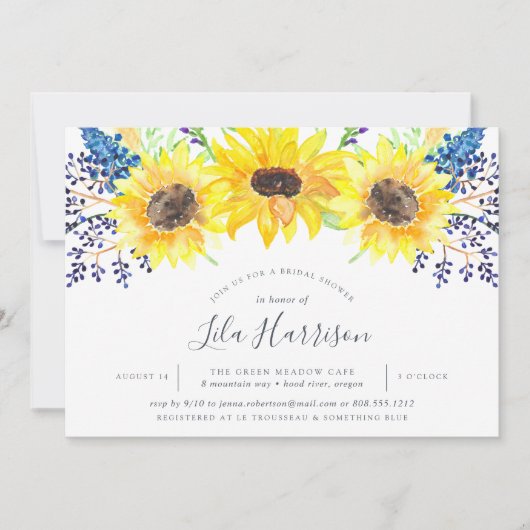 Blumenfelder Brautdusche Einladung (Vorderseite)