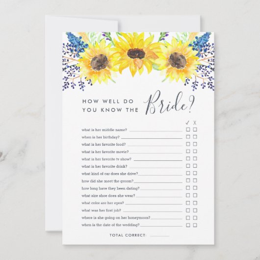 Blumenfelder Doppelseitiges Brautparty Einladung (Vorderseite)