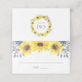Blumenfelder Hochzeit Platzkarte (Außenseite Aufgefaltet)