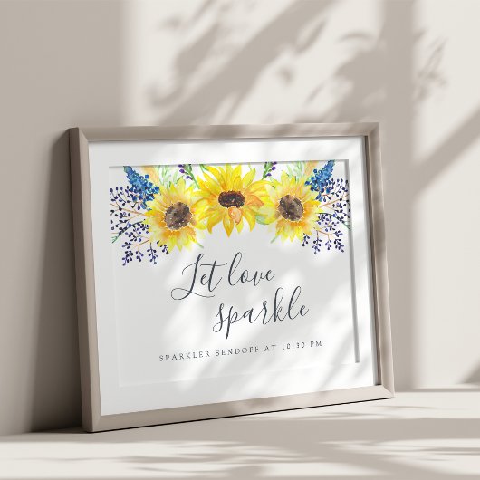 Blumenfelder Hochzeitsparkler-Sendoff-Zeichen Poster