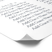 Blumenfelder Hochzeitstabelle Poster (Ecke)