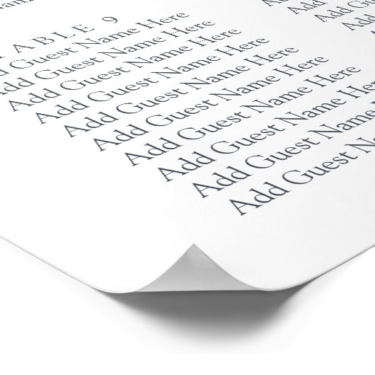 Blumenfelder Hochzeitstabelle Poster (Ecke)