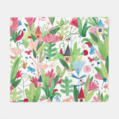 Blumenfelder: Muster für Aquarelle Fleecedecke (Vorderseite (Horizontal))