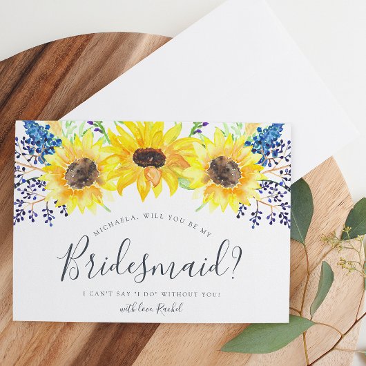 Blumenfelder sind meine Bridesmaid-Karte Einladung