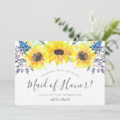 Blumenfelder sind meine Trauzeugin-Karte Einladung (Stehend Vorderseite)