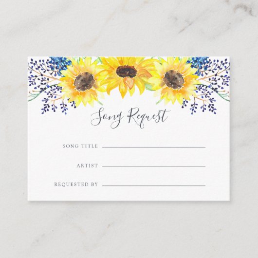 Blumenfelder Song Request Card Begleitkarte (Vorderseite)