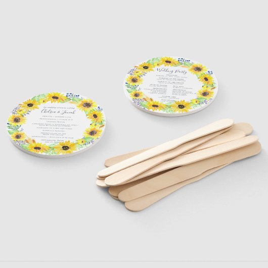 Blumenfelder-Wreath-Hochzeitsprogramm Fächer (Non-assembled)