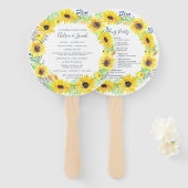 Blumenfelder-Wreath-Hochzeitsprogramm Fächer (Vorne und Hinten)