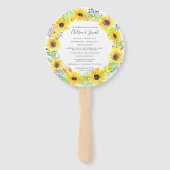 Blumenfelder-Wreath-Hochzeitsprogramm Fächer (Vorderseite)