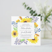 Blumenfelder zum Hochzeitsempfang | Platz Einladung (Stehend Vorderseite)