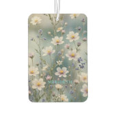 BlumenfeldGrün und Weiß Autolufterfrischer (Rückseite)