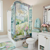 Blumenfenster mit Gratex-Herzfarbe Duschvorhang