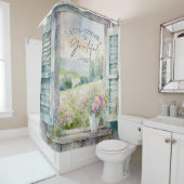 Blumenfenster mit Gratex-Herzfarbe Duschvorhang (Beispiel)