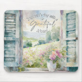 Blumenfenster mit Gratex-Herzfarbe Mousepad (Vorne)