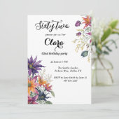 Blumenfest 62. Geburtstagsparty Einladung (Stehend Vorderseite)