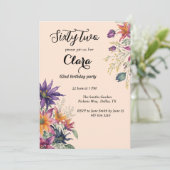 Blumenfest 62. Geburtstagsparty Einladung (Stehend Vorderseite)
