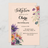 Blumenfest 62. Geburtstagsparty Einladung (Vorne/Hinten)