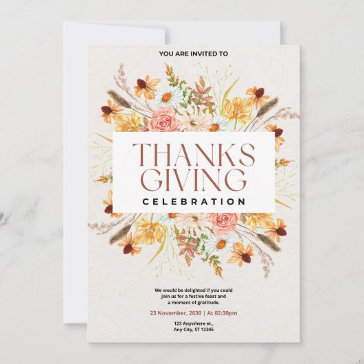 Blumenfest Erntedank Einladung (Vorderseite)