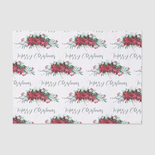 Blumenfestival Poinsettia Weihnachtsfeiertage Seidenpapier (Vorderseite)