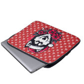 Blumenfestivals Husky Hund mit Weihnachtsmannmütze Laptopschutzhülle (Vorne Knopf)