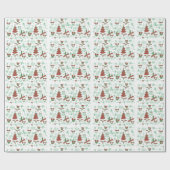 Blumenfestivals Illustration Frohe Weihnachten Geschenkpapier (Flach)