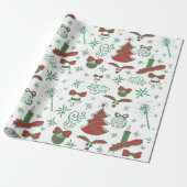 Blumenfestivals Illustration Frohe Weihnachten Geschenkpapier (Ungerollt)