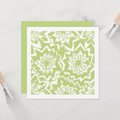 Blumenfeuerwerk Muster Grün Weiß Leere Karte (Vorderseite/Rückseite Beispiel)