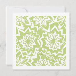 Blumenfeuerwerk Muster Grün Weiß Leere Karte