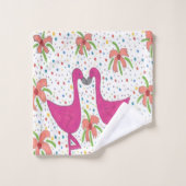Blumenflamingo-Fiesta-Bad-Tuch-Set Badhandtuch Set (Waschlappen)