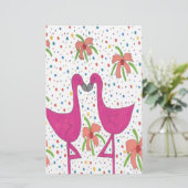 Blumenflamingo-Fiesta Briefpapier (Stehend Vorderseite)