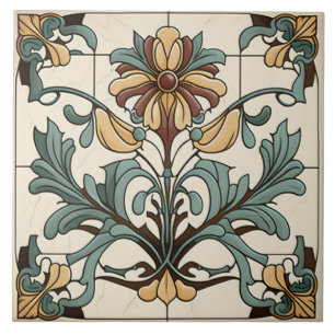 Blumenfliese - Keramikfliese im Jugendstil