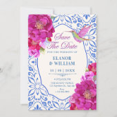 Blumenfliesen save the date (Vorderseite)