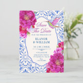 Blumenfliesen save the date (Stehend Vorderseite)