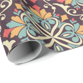 Blumenfliesenmuster Geschenkpapier (Rolleneckpunkt)