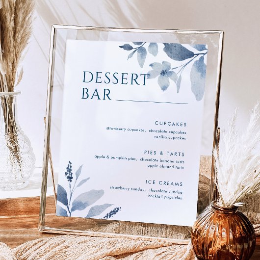 Blumenflora-Dessert-Bar-Schild Poster