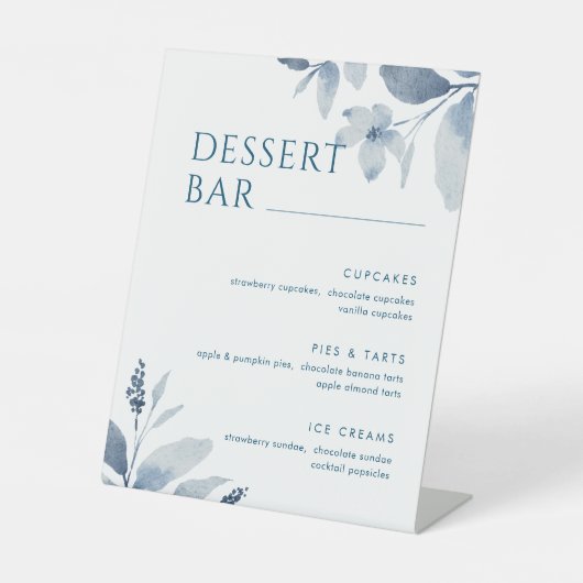 Blumenflora-Dessert-Bar-Schild Sockelschild (Vorderseite)