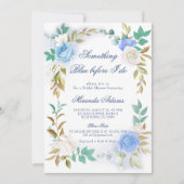 Blumenfloral Irgendetwas Blue Wildblume Brautparty Einladung (Vorderseite)