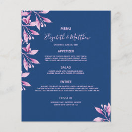 Blumenfloralen der Hochzeitskarte blau pink