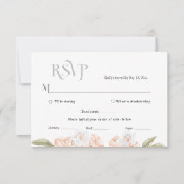 Blumenflorenkarte mit weichem Pfirsichfarben RSVP Karte