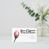 Blumenflorist der rosa Rosen-Single Chic-Blume Visitenkarte (Stehend Vorderseite)