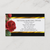 Blumenflorist Vintages Botanicals BW | Gold Visitenkarte (Rückseite)