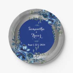 Blumenflüster: Silberberührtes Brautparty Pappteller