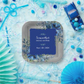 Blumenflüster: Silberberührtes Brautparty Pappteller (Party)