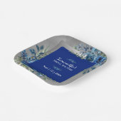 Blumenflüster: Silberberührtes Brautparty Pappteller (Gewinkelt)