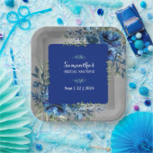 Blumenflüster: Silberberührtes Brautparty Pappteller (Party)